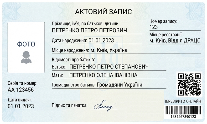 свідоцтво про народження