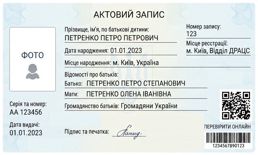 свідоцтво про народження